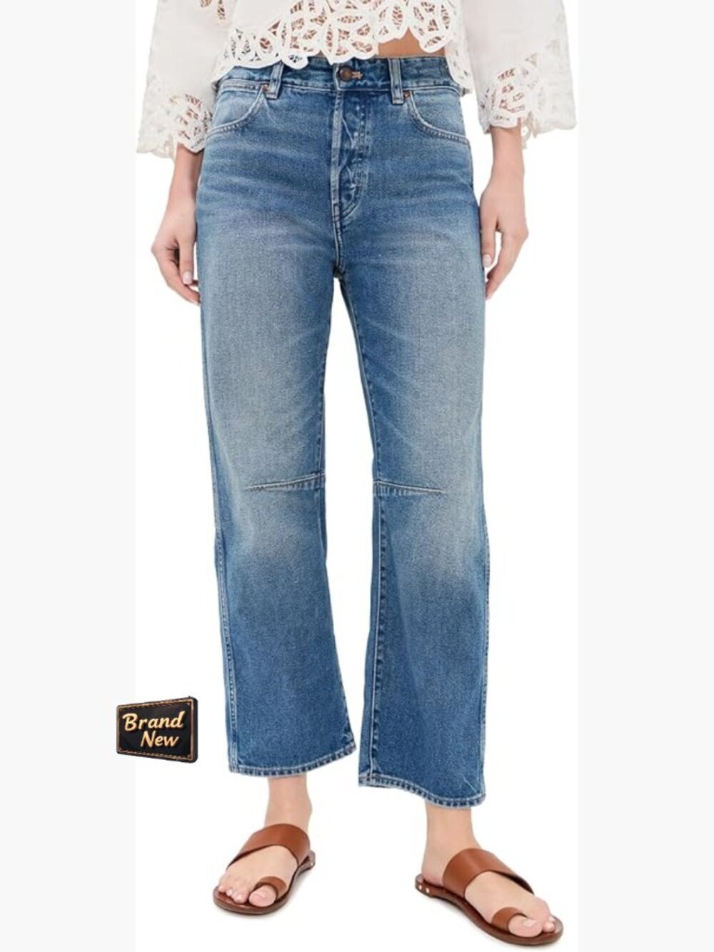Darted Barrel Leg Jeans Mid-Rise Non-Stretch 26in Inseam